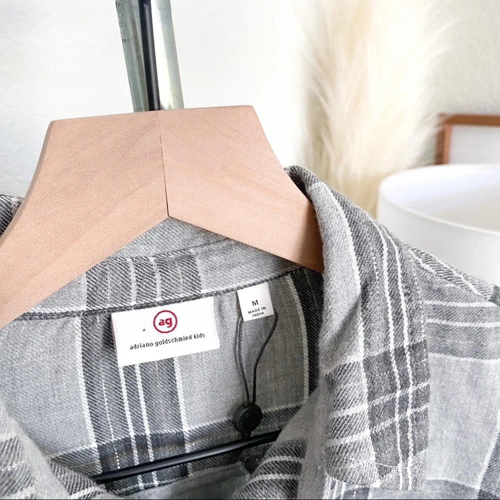 AG Adriano Goldschmied Kids Gray Gold Flannel Top - Picture 5 of 16